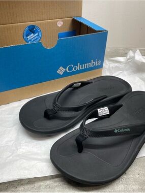 Columbia Flip Sandals Womens 7 Black Excellent Cushioned Outdoor BL0103-010
